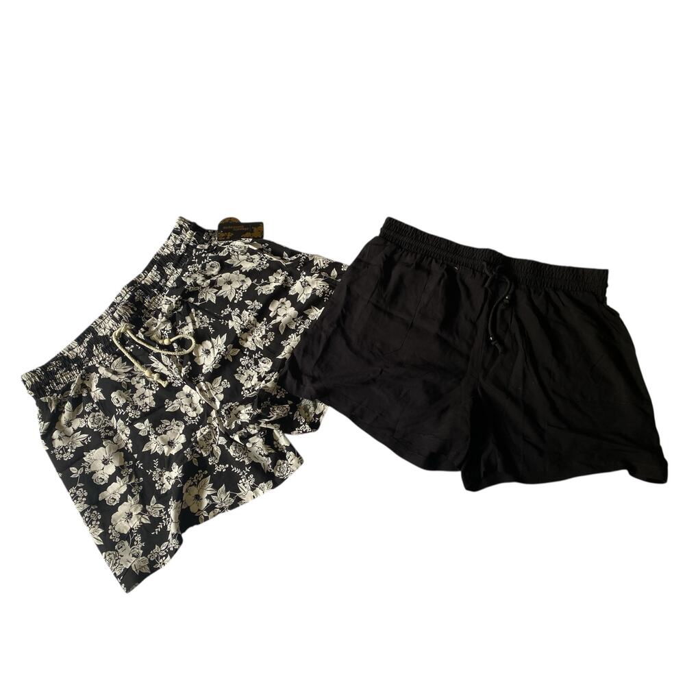 NWT WOMENS CLASSIC CONCEPT SHORTS , XL, 2 PACK, Black & White